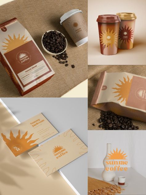 Graphic Design Coffee Shop, Coffee Shop Logo Design Brand Identity, Coffee Shop Branding Design, Coffee Packaging Design Branding, Coffee Shop Graphic Design, Boho Coffee Shop, Coffee Shop Packaging, Cafe Branding Identity, Shop Branding Design