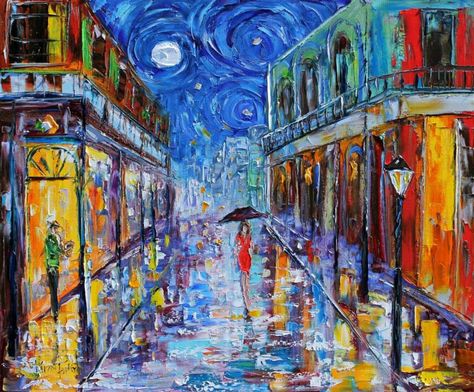 New Orleans Starry sky NOLA Print on canvas made from image | Etsy Tupelo Honey, Quarter Moon, New Orleans Art, Modern Impressionism, New Orleans French Quarter, French Quarter, Stonehenge, Fine Art Gallery, Art And Technology