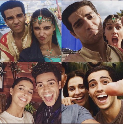 Collage of the lovely Mena Massoud And lovely Naomi Scott ✨ #aladdin  credit: @menagrays on Twitter Mena Massoud And Naomi Scott, Aladdin Cast, Aladdin Film, Prince Ali, Mena Massoud, Aladdin Live, Disney Live Action Movies, Animated Movies For Kids, Aladdin 2019