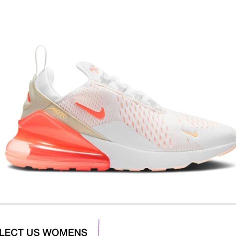 270 Air Max Shoes, Cute Running Shoes, Womens Nike Air Max 270, Nike Air Max Pink, Womens Nike Air Max, Nike 270, Nike Shoes Women Fashion, Pretty Sneakers, Preppy Shoes