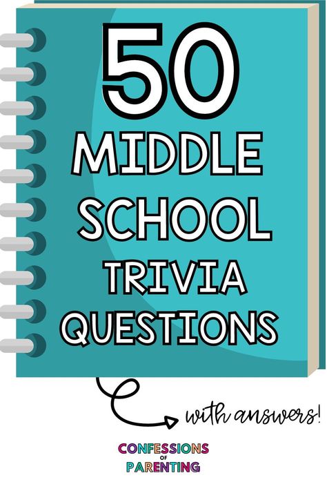 Looking for a fun activity to get your middle schooler’s brain working? These 50 middle school trivia questions are just what they need! They even have answers!! Middle School Time Fillers, Back To School Trivia, Activities For Middle Schoolers Fun, Activities For Middle Schoolers, Games For Middle Schoolers, Middle School Games, School Quiz, Fun Quiz Questions, Fun Trivia Questions