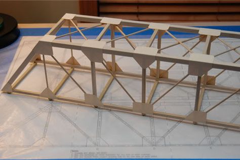 Plane Wing, Radio Controlled Aircraft, Bridge Model, Truss Bridge, Hobby Trains, Railway Bridges, Balsa Wood, Bridge Design, Model Planes