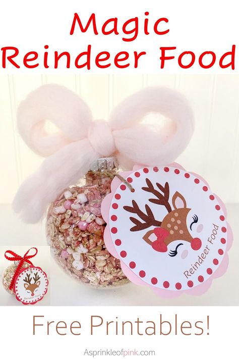 Reindeer Dust Free Printable, Reindeer Food Ornament, Reindeer Food Tags Free Printable, Reindeer Food Printable Free, Magic Reindeer Food Printable, Reindeer Food Printable, Pot Holder Crafts, Santa Breakfast, Diy Reindeer