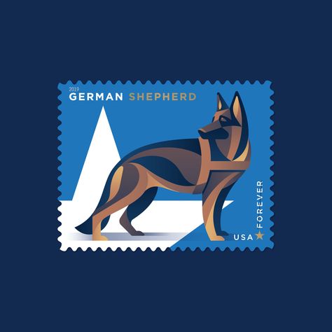 USPS Military Working Dogs Postage Stamps by DKNG Learn Illustrator, Mondo Posters, Military Working Dogs, The Iron Giant, Military Honor, Music Festival Poster, Forever Stamps, Military Dogs, Us Postal Service