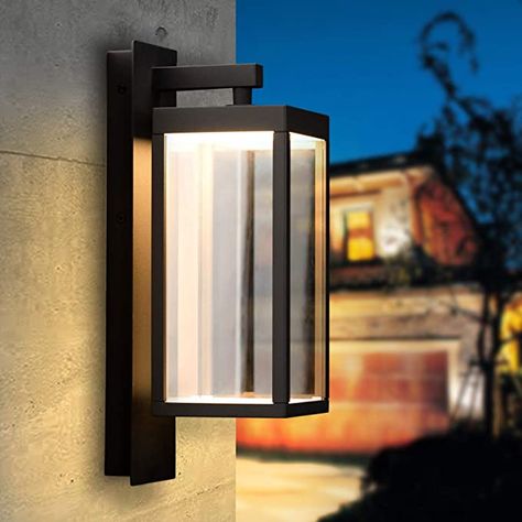 Inowel Outdoor Wall Sconce Exterior IP54 Waterproof LED Wall Light Fixture Kit Classic Wall Mount Lamp Lantern Anti-Rust Black Finish Aluminum Light Body for Porch Entryway Doorway 13W 750Lm 3000K Outside Garage Lights Wall, Modern Garage Lights, Garage Lighting Ideas Exterior, Outdoor Garage Lighting, Outside Garage Lights, Modern Outdoor Lights, Exterior Wall Lighting, Modern Exterior Lighting, Entrance Light