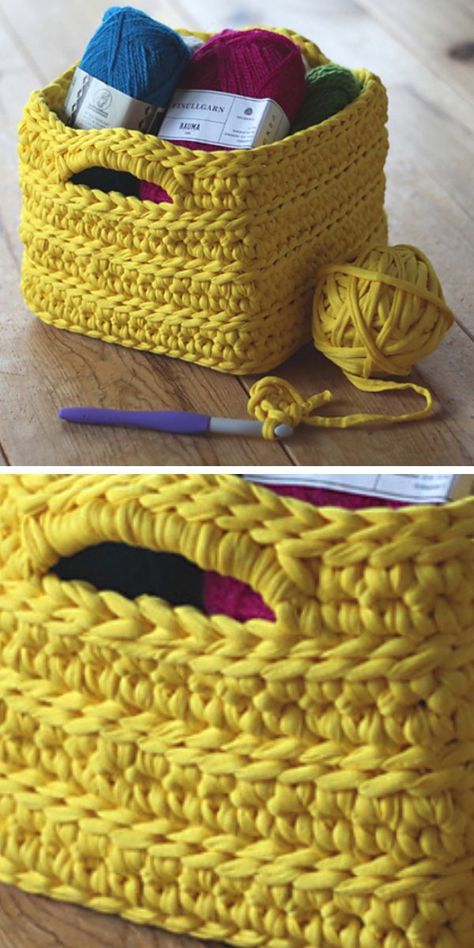 19 Amazing Crochet Basket and Plant Holder Free Patterns Crochet Cube Storage Bins, Square Crochet Basket Pattern, Square Crochet Basket, Crochet Square Basket, Crochet Basket Diy, Crochet Storage Baskets Free, Yarn Baskets, Easy Crochet Basket Pattern, Bulky Yarn Patterns