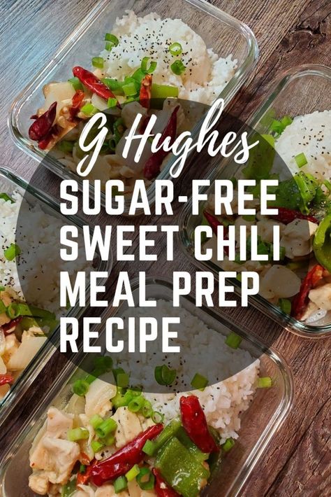 G Hughes Sugar Free Sweet Chili Sauce Recipe - The Meal Prep Ninja G Hughes Sweet Chili Sauce Recipes, G Hughes Recipes, G Hughes Sugar Free Recipes, Chili Sauce Chicken, Meal Prep Chicken Recipes, Sweet Chili Sauce Chicken, Ez Recipes, Spicy Chicken Chili, Chicken Meal Prep Recipes