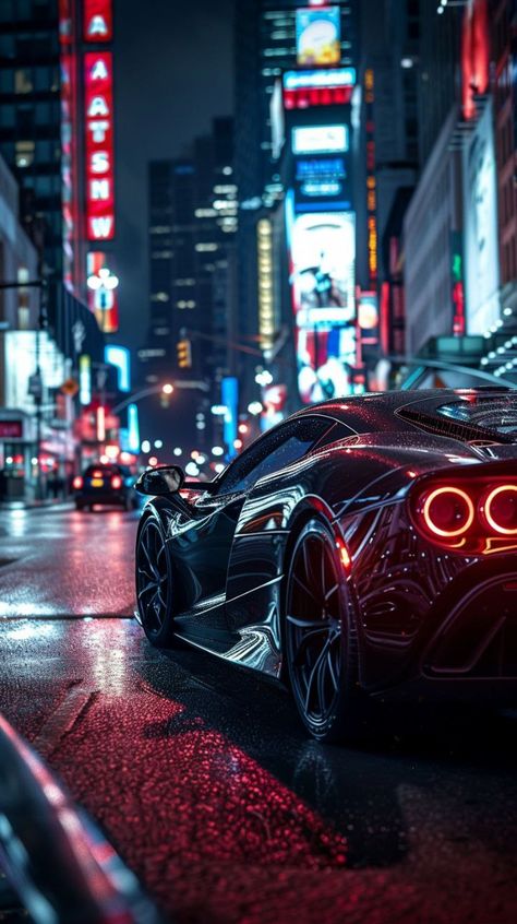 Prompt 👉a black sports car parked on a city street at night, a photo, by Emanuel Witz, renaissance, many exotic high end features, manhattan, amazing wallpaper, luxury, lit from the side, attractive and good looking, gotham city style, luxurious, miniature of a sports car, 1k hd, morning shot, absolutely outstanding 👉 if Like, please Follow and Share AI Graphics Studio 👇Contact on WhatsAPP: http://tiny.cc/aigraphicsstudio #aigraphicsstudio #AI #DigitalMarketing #digitalartist #digitalart #d... Black Sports Car, City Street At Night, Street At Night, Attractive Wallpapers, Wallpaper Luxury, Amazing Wallpaper, Dark Phone Wallpapers, Lit Wallpaper, City Street