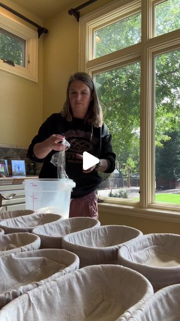 Melonie on Instagram: "Forming and baking 16 loaves of sourdough bread per week for our family of 9. A low maintenance recipe using a simple stretch and fold technique. #sourdoughbread #bigfamily #recipe #homemadebread #batards #sourdough" Sourdough Bread Recipe With Bread Flour, Folding Sourdough Bread, Sourdough Bread Videos, Mini Sourdough Loaves, Sourdough Videos, Sourdough Patterns, Artisan Bread Design, Instagram Recipes, Breads & Buns