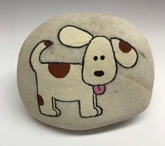 Diy Painted Rocks, Diy Paint Projects, Painted Rock Animals, Painted Rocks Kids, 강아지 그림, Painted Rocks Craft, Happy Stones, Painted Rocks Diy, Rock Painting Ideas Easy