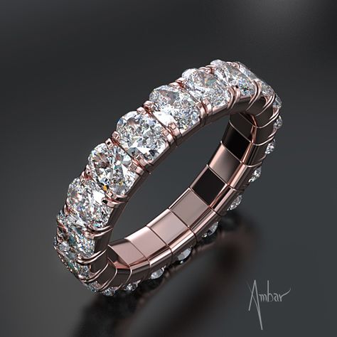 Oval-Shape-Stretchable-Diamond-Ring Wed Rings, Band Ring Designs, Bez Ambar, Peach Cheesecake, Baguette Diamond Band, Gorgeous Rings, Ring Cuts, Diamond Bracelet Design, Engagement Ring Prices