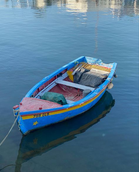 Fishing Boat Aesthetic, Swim Aesthetic, Boat Photography, Ocean Swim, Boat Summer, Summer Fishing, Blue Boat, Summer Ocean, Aesthetic Blue