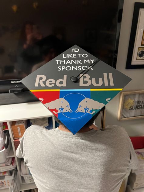 Red Bull Graduation Cap, Grad Cap For Guys, Formula 1 Graduation Cap, Mens Graduation Cap, F1 Graduation Cap, Grad Cap Ideas For Guys, Cars Graduation Cap, Western Grad Caps, Graduation Cap Ideas For Guys