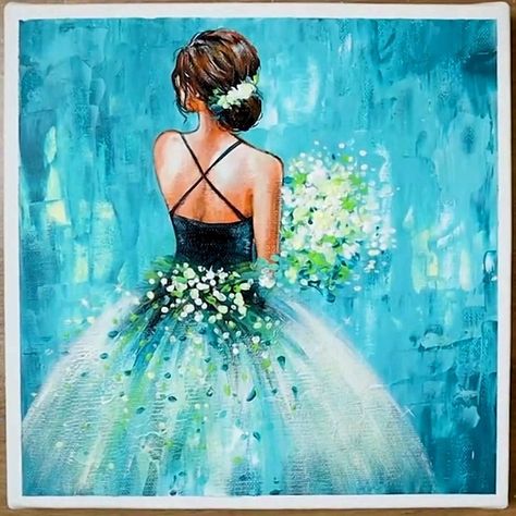 Abstract Ballerina Painting, Ballerina Art Paintings, Painting Ballerina, Flower Acrylic Painting, Art Ballerina, Drawing Arts, Ballerina Painting, Artwork Acrylic, Ballerina Art