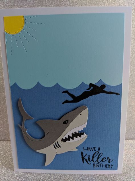 Shark Birthday Card, Shark Birthday, Birthday Cards, Birthday