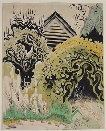 Charles Burchfield, The Insect Chorus, 1917. Opaque and transparent watercolor with ink, graphite, and crayon on off-white paper, 20 × 157⁄8 in. (50.8 × 38.1 cm). Munson-Williams-Proctor Arts Institute, Museum of Art, Utica, New York. Edward W. Root Bequest, 1957. Charles Burchfield, American Scene Painting, Whitney Museum, Art Center, Chorus, American Artists, American Art, Travel Art, Art Museum