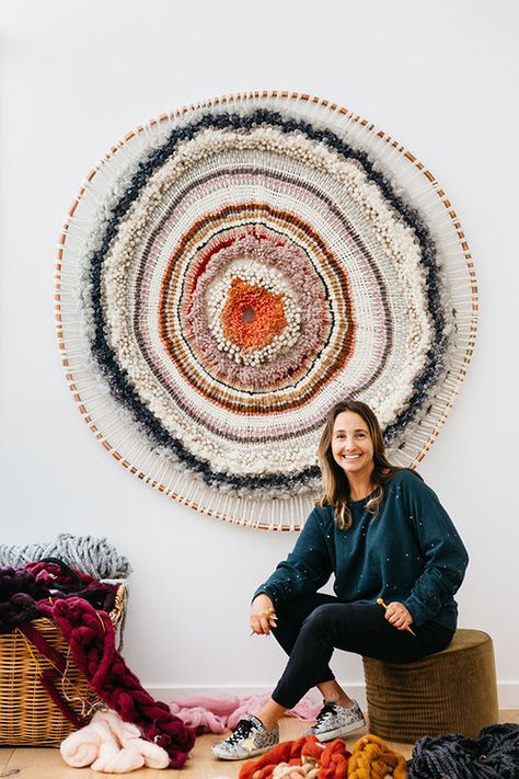 Tammy Kanat: Textile Artist — SHIBUI & Co. Tammy Kanat, Circular Weaving, Peisaj Abstract, Textile Wall Hangings, Hanging Ideas, Textile Wall Art, Macrame Weaving, Boho Wall Hanging, Weaving Textiles