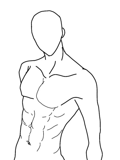 Abs Men Body Outline Drawing, Body Trace Drawing, Anime Abs Drawing, Boy Outline Drawing, Abs Drawing Reference, Man Body Drawing, Abs Sketch, Ab Drawing, Drawing Abs