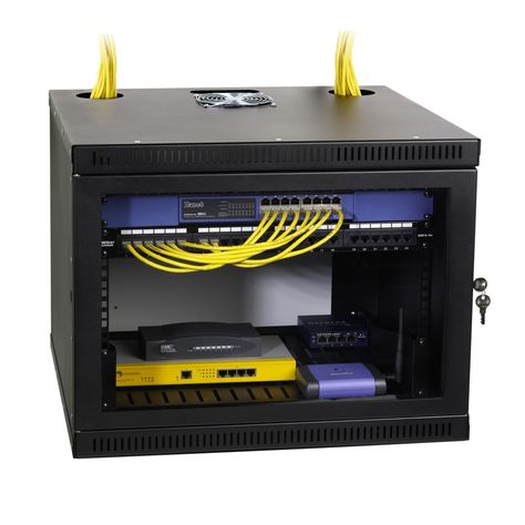 8U Security Wall Mount Cabinet Item #: 1915-3-100-08 Home Network Rack, Cable Management Ideas, Wall Mount Cabinet, Home Server, Network Rack, Network Cabinet, Structured Cabling, Mounted Cabinet, Server Room