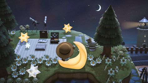 Star Watching, Night Picnic, Acnh Cottagecore, Animal Crossing Wild World, Island Theme, Moon Images, Animal Crossing Villagers, New Animal Crossing, Animal Crossing Game