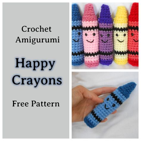 Happy Crayons – Free Amigurumi Pattern – Yarnfully Yours Crochet Teacher Gifts, C2c Crochet Pattern Free, Crochet Christmas Hats, Crochet Dolls Free Patterns, About School, Crochet Keychain Pattern, Crochet Amigurumi Free Patterns, Beginner Crochet Projects, School Season