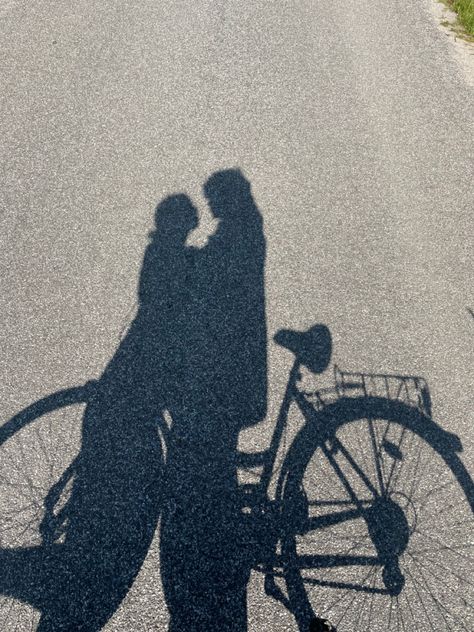 Couple; romance; shadow; bike Couple Bike Aesthetic, Bicycle Couple, Biking Aesthetic, Bike Couple, Shadow Painting, Shadow Drawing, Bike Drawing, Bike Aesthetic, Couple Romance