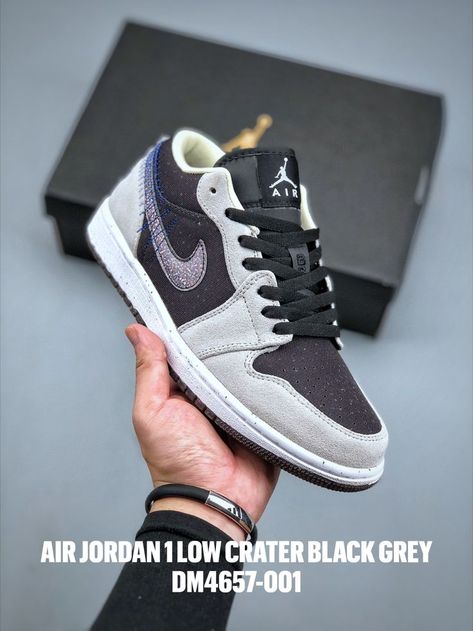 Air Jordan 1 Low Crater Black Grey DM4657-001 Jordan 1 Low Gray, Aj1 Low, Air Dior, Air Jordan 1 Low, Jordan 1 Low, Air Jordan 1, Nike Air Jordan, Nike Free, Jordan 1