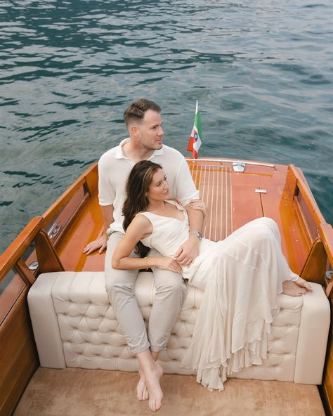 Getting things started in Lake Como, Italy 🇮🇹 ~ ~ Lake como photo shoot inspo | lake como engagement sessions | lake como boat photoshoot | lake como photographer | photo photo shoot outfit inspo | Italian summer outfit inspo | European summer vibe Lake Como Couple Aesthetic, Lake Como Boat Photoshoot, Lake Como Engagement, Lake Como Aesthetic, Lake Como Boat, Boat Engagement, Boat Photoshoot, Italy Lake Como, Italian Summer Outfits