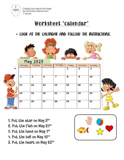 worksheet calendar Calendar Worksheets 2nd Grade, Calendar Worksheets, School Event, 1st Grade Worksheets, Event Calendar, School Subjects, Grade 1, 2nd Grade, Worksheets For Kids