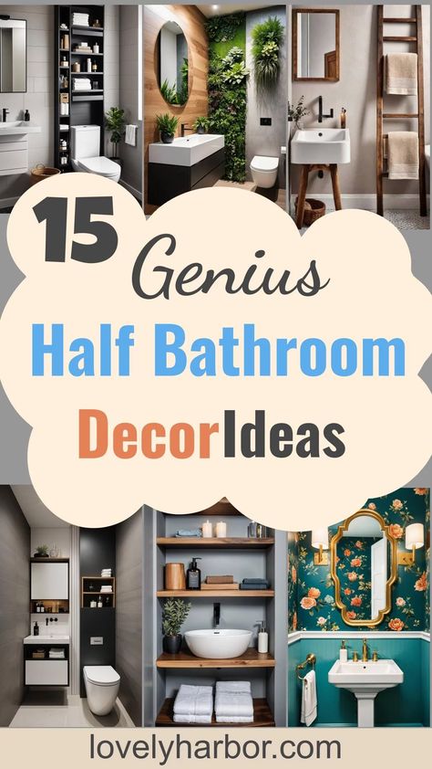 15 Genius Half Bathroom Decor Ideas 2 Windowless Half Bathroom Ideas, Half Bathroom Wall Ideas, Half Wall Bathroom Ideas, Bathroom Half Wall Ideas, 1/2 Bath Ideas, Half Bathroom Ideas Decor, Tiny Bathroom Decor Ideas, 1/2 Bathroom Ideas, Tiny Half Bathroom Ideas