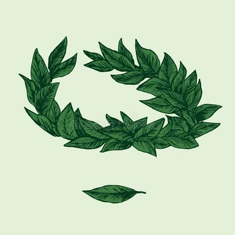 Leaf Crown Drawing, Greek Leaf Crown, Dnd Green, Greek Wreath, Laurel Tattoo, Olive Crown, Future Collage, Greek Drawing, Best Tattoos Ever