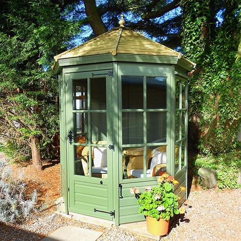 Countryside Octagonal Summer House | GBC Group Garden Summer House Ideas, Small Garden Gazebo, Octagonal Summer House, Small Summer House, Summer House Design, Insulated Garden Room, Corner Summer House, Pagoda Garden, Summer House Garden