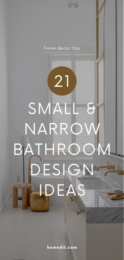 Explore our 10 stylish and modern narrow and small bathroom design ideas for 2024. Whether you're in search of small bathrooms with showers, small powder room designs, or space-saving bathroom ideas, we've got the top small bathroom ideas! Small space design, home décor tips Small Bathroom Remodel Ideas 2024, Small Bathroom Dimensions, Small Powder Room Design, Top 10 Bathroom Designs, Small Narrow Bathroom, Long Narrow Bathroom, Small Home Interior Design, Narrow Bathroom Designs, Small Bathroom With Tub