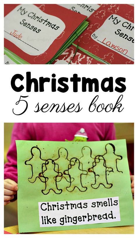 The Best Christmas Five Senses Book Free Printable 5 Senses Gingerbread Man, Christmas 5 Senses Book, Five Senses Preschool Activities, Christmas 5 Senses, Christmas Craft Kindergarten, Holiday Printables Free, Preschool Gingerbread, December Themes, December Kindergarten