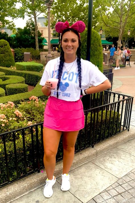 Disney, Disney inspo, Comfy Outfit, Disney Outfit, Castle, Disneyland, theme park, outfit ideas, Mickey ears, Tennis Skirt, Theme Park Outfit Ideas, Park Outfit Ideas, Theme Park Outfit, Epcot Theme Park, Park Outfit, Outfit Disney, Disney Outfit, Comfy Outfit, Disney Quotes