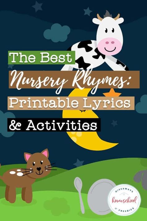 Are you wanting your little ones to learn nursery rhymes? Check out the best nursery rhymes with printable lyrics and activities for kids. Nursery Rhymes Preschool Theme, Nursery Rhyme Lessons, Free Nursery Rhymes, Nursery Rhymes Preschool Crafts, Preschool Freebies, Preschool Nursery Rhymes, Rhyming Preschool, Nursery Rhyme Crafts, Best Nursery Rhymes