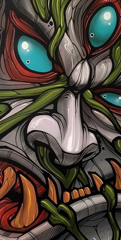 Skull Graffiti Art, Hannya Maske, Oni Tattoo, Samurai Artwork, Graffiti Wallpaper, Japanese Tattoo Art, Dope Art, Japan Art, Graffiti Art