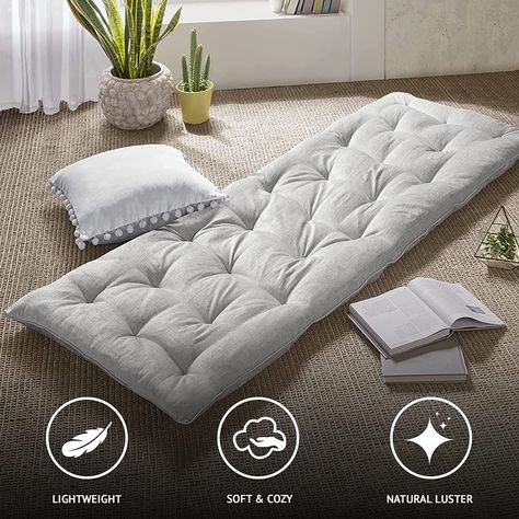 AmazonSmile: Intelligent Design Edelia Foldable Poly Chenille Light Weight Lounge Floor Pillow Cushion Tufted Seat for Meditation, Game Playing, Yoga, Reading with Travel Wrap, 74x27, Blush : Home & Kitchen Japanese Style Bed, Dorm Pillows, Home Essence, Chenille Throw Pillows, Zen Room, Travel Wrap, Style Bed, Lounge Cushions, Rectangular Pillow Cover