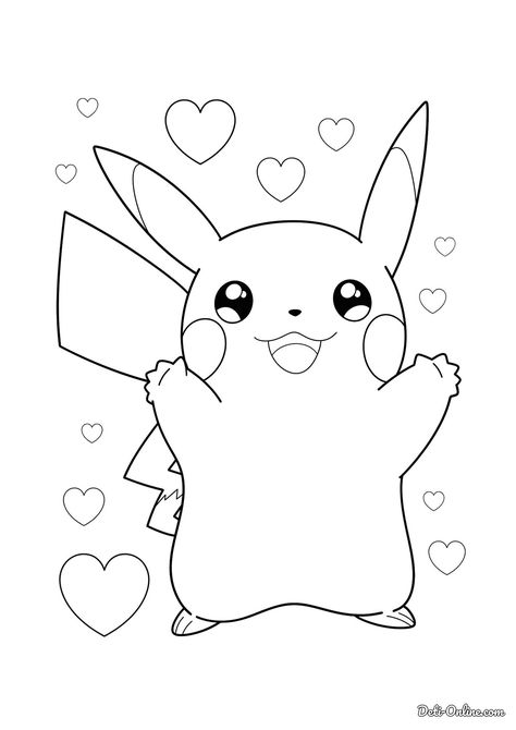 Simple Pikachu Drawing, Pikachu Coloring, Pikachu Drawing, Anime Shadow, Step By Step Drawing, Cute Drawings, Pikachu, Pokemon, Disney