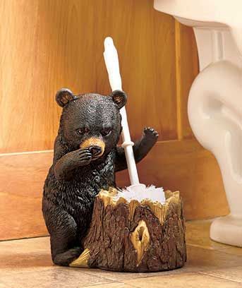 Animal Toilet Brush Holders Lodge Bathroom, Toilet Bowl Brush, Toilet Brush Holder, Toilet Brushes And Holders, Traditional Toilets, Toilet Bowl Cleaner, Toilet Cleaner, Bear Decor, Cute N Country