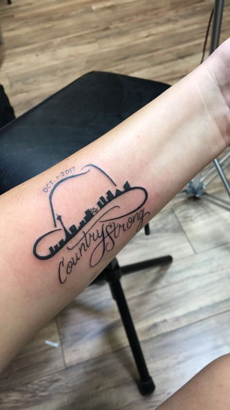 Route 91 Tattoo!! #Country-festival Vegas Strong Tattoo, Nashville Tattoos For Women, Nashville Tennessee Tattoo Ideas, Nashville Tattoo Ideas Country Music, Country Music Tattoos For Women, Country Song Tattoos, Country Tattoos For Women, Nashville Tattoos, 91 Tattoo