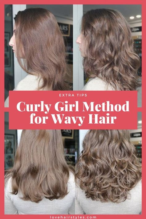 Your Guide to The Curly Girl Method: The Right Care for Brand New Curls And Waves ★ Type 3 Wavy Hair, Long Natural Wave Hair, How To Make Your Wavy Hair Curlier, Hair Routine For Thick Wavy Hair, Best Products For 2b Wavy Hair, How To Get Knots Out Of Curly Hair, Shaggy Wavy Hair Medium, Wavy Hair Weekly Routine, Wavy Hair Plop