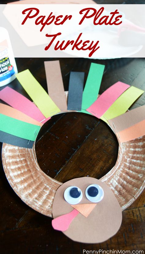 Fun craft for the kids for Thanksgiving -or any time of the year.  Make a paper plate turkey!!  #turkey #crafts #DIY #kids #summer Plate Turkey Craft, Craft Turkey, Paper Plate Turkey, Craft Thanksgiving, Paper Plate Craft, Turkey Wreath, Kids Fall Crafts, Thanksgiving Craft, Turkey Crafts