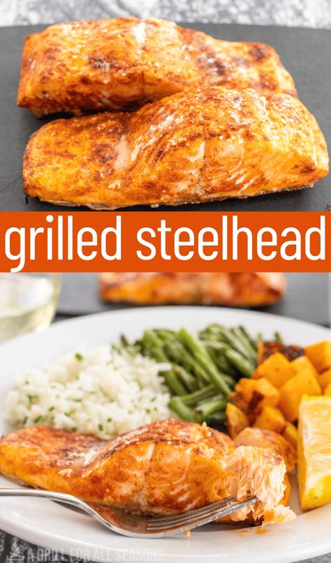 Make this Grilled Steelhead Recipe the next time that you are craving fish fillets. This healthy meal is a great choice for enjoying protein. Grilled Steelhead Trout, Grilled Trout Fillets, Grilled Steelhead Trout Recipe, Steel Head Trout Recipes, Steelhead Recipes, Grilled Trout Recipes, Steelhead Trout Recipe, Grilled Trout, Steelhead Trout