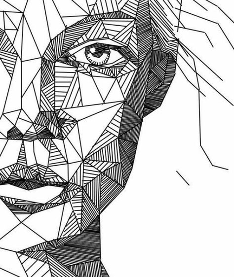 40 Best Examples Of Line Drawing Art Modele Zentangle, Ako Kresliť, Zentangle Kunst, Geometric Portrait, Arte Doodle, Desen Realist, Drawing Eyes, Seni 2d, Doodle Art Drawing