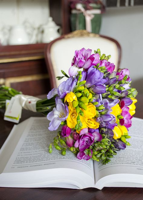 Freesia Wedding Bouquet, Freesia Bouquet, Tulip Arrangement, Grocery Store Flowers, Colorful Wedding Bouquet, Freesia Flowers, Tulips Arrangement, Mother's Day Bouquet, Wedding Chair Decorations