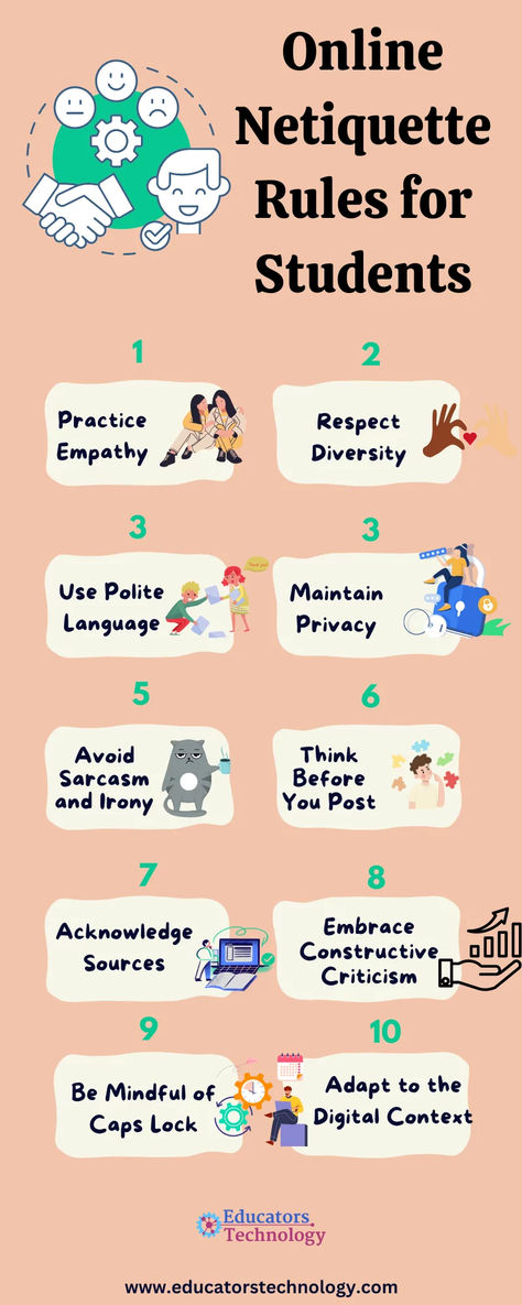 🌐 Crafting a 'Netiquette Manifesto' for your digital classroom? It's essential! Online communication lacks the non-verbal cues of face-to-face interactions, making clear guidelines crucial for understanding and respect. 📚✨ Online Communication, Digital Citizenship, Digital Classroom, Educational Technology, Communication, The Fosters, Technology, Coding, How To Apply