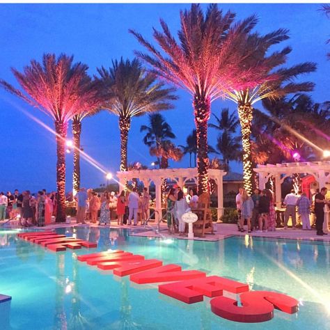 Luxury Pool Party, Santorini Party, Hamptons Pool, Night Pool Party, Havana Nights Party, Wedding Welcome Party, Miami Night, Rooftop Party, Lounge Party