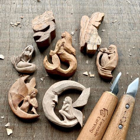 Wood Carving Gift Ideas, Dremel Crafts Woodworking, Animal Carving, Wood Sculpting, Wooden Figurine, Whittled Animals, Carved Wood, Dremel Art, Wood Carving Projects