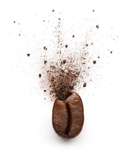 Coffee powder burst from coffee bean royalty free stock photo Coffee Powder Photography, Coffee Bean Product Photography, Coffee Beans Aesthetic, Coffee Texture, Coffee Beans Photography, Coffee Image, Coffee Bean Art, Coffee Shot, Coffee Images